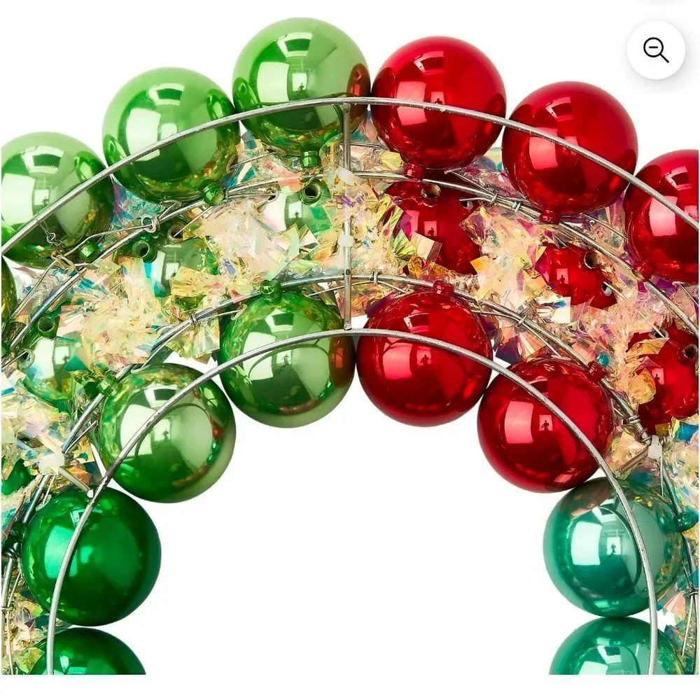 New Multicolor Ornament Christmas Wreath, 20 in, by Holiday Time